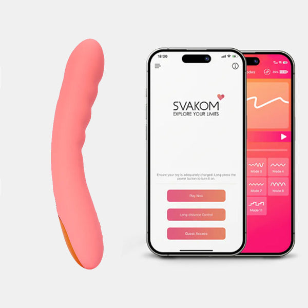 Vibrador Para Punto G Ava NEO Rosa Durazno Controlado por APP Global By Svakom