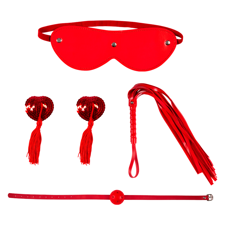 Kit Bondage Gag, Pezonera, Látigo, Antifaz - Sen Fantasy