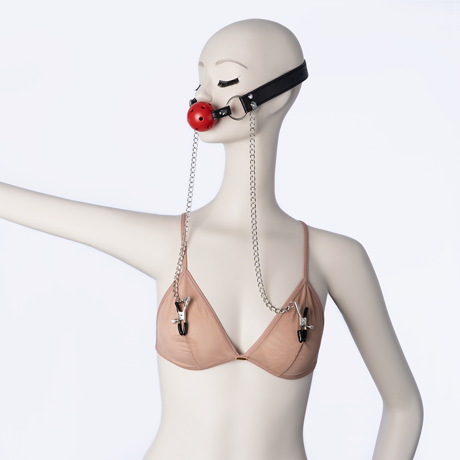 Mordaza Con Pinzas Para Pezones - Sen Fantasy