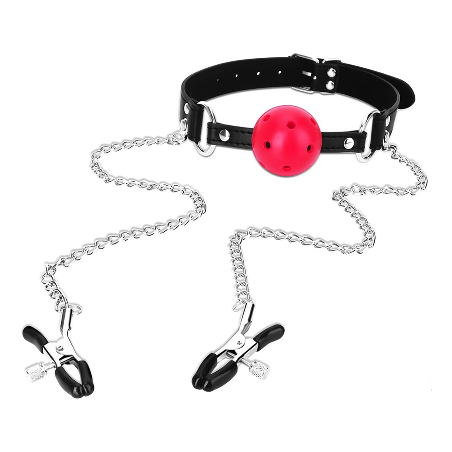 Mordaza Con Pinzas Para Pezones - Sen Fantasy