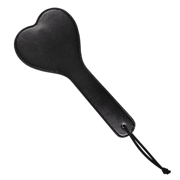 Paleta De Nalgadas Corazón Negro Cuero - Sen Fantasy