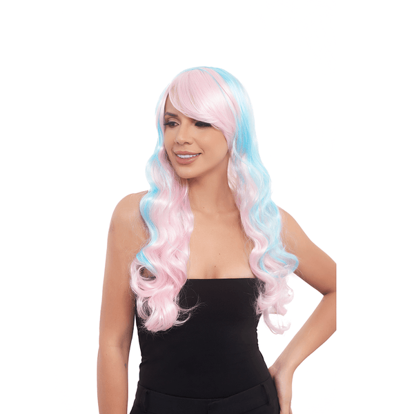 Peluca Nicol Rizada Capul Rosa Azul - Sen Fantasy