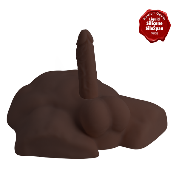 Premium Silicone Realistic Medio Torso de Dildo Intercambiable Brown - Sen Fantasy