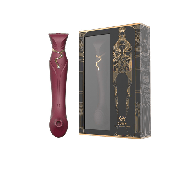 Set Vibrador de Lujo Queen Wine Red Controlado por APP Bluetooth by ZALO - Sen Fantasy