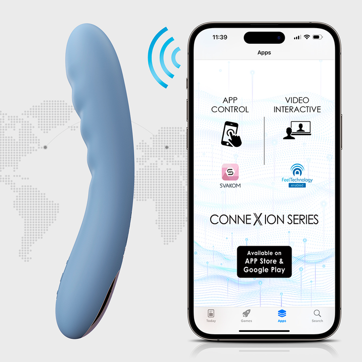 Vibrador para Punto G Ava NEO Azul Controlado por APP Global By Svakom - Sen Fantasy